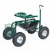 Asiento de jardinería Casarano con ruedas acero Verde