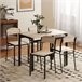 Conjunto de Comedor MDF, Metal HOMCOM, hogar - muebles de comedor Negro