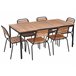 Beliani Conjunto de comedor VALLESE Madera Clara