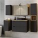 Mueble de baño bajo lavabo Newport con puerta 20 Negro/ Madera
