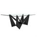 Mesa comedor rectangular cristal templado y acero negro Transparente