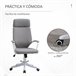 Silla de Oficina Poliéster, Espuma, Nylon, PP Vinsetto Gris