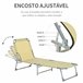 Tumbona Plegable Tela Oxford, Metal Outsunny Crudo