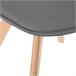 Silla de cocina BAYA plástico y patas de madera Gris