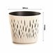 3x Maceta redonda de plastico Sandy Round Crema