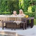 INTEX Pack 2 bancos medianos y 2 grandes para spa circular Marron