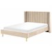Beliani Cama con somier Terciopelo VILLETTE 165x222 Beige