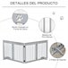 Barrera para Mascotas Madera de Pino PawHut Gris