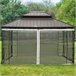4 Paneles Laterales de Mosquitera para Carpa Poliéster, Nylon 335x0 Negro