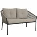 Set jardín MIKA sofá 2 plazas, 2 sillones y mesa de centro Beige