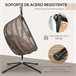 Silla Colgante Acero Marron
