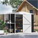Caseta de Jardín Acero Galvanizado Outsunny Gris