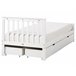 Beliani Cama con cajones Madera de pino OLENDON 99x206 Beliani Cama con cajones Madera de pino OLENDON 99x206 Blanco