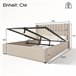 Cama de matrimonio de lino con almacenaje 153x214 Beige