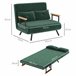 Sofá Cama Doble Terciopelo Sintético, Espuma HOMCOM Verde