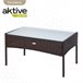 Conjunto muebles terraza sillones, sofá y mesa ratán Aktive Negro