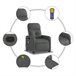 Sillón Reclinable De Masaje Gris Oscuro