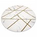 Alfombra EMERALD exclusivo 1012 circulo glamour 120x120 Crema