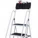 Escalera Plegable Metal, Acero HOMCOM Blanco/ Negro