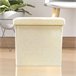 Puff Ottoman de Almacenaje Cuadrado Plegable Beige