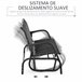 Banco de Jardín Metal, Malla Outsunny Negro