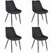 4x Silla tapizada capitoné de terciopelo SJ.0488 Negro
