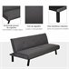 Sofá Cama esponja, eucalipto, MDF de grado E1 HOMCOM Gris