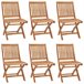 6 Sillas de jardín plegables de madera maciza de teca Marron
