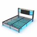 cama, led, usb, cama para adolescentes, cama doble, cajones 140x214 cama, led, usb, cama para adolescentes, cama doble, cajones 140x214 Negro
