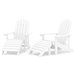 2 Sillas jardín Adirondack con reposapiés Blanco