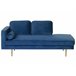 Beliani Chaise longue izquierdo Terciopelo MIRAMAS Azul Marino