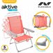 Silla baja reclinable aluminio coral Aktive Naranja