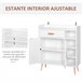Aparador Tablero de partículas HOMCOM, hogar - muebles de comedor 80 Blanco