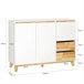 Aparador de Cocina Recibidor 3 Puertas y 2 Cajones FSB75-WN SoBuy Blanco