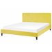 Beliani Cama con somier Terciopelo FITOU 190x214 Amarillo