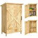 Armario de Jardín Madera de Abeto, Acero Galvanizado Outsunny Marron