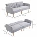 Sofá Cama de 2 Plazas Poliéster, Espuma, Madera de Caucho HOMCOM Gris