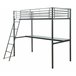 Litera loft LEBRON, con escritório y cama superior Gris