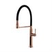 Grifo de Fregadero de Cocina Monomando Cobre Satinado con Caño Dorado