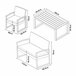 Conjunto de muebles de jardin Calciano 4 piezas ratán Natural