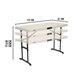 Mesa plegable ajustable en altura LIFETIME 122 x 61 x 61-86 cm Blanco