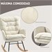 Silla Mecedora Chenilla, Espuma HOMCOM, hogar - sofás y butacas Crudo