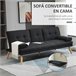 Sofá Cama Lino, Espuma HOMCOM, hogar - sofás y butacas Gris