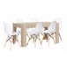 Mesa Extensible de Comedor o Cocina + 6 Sillas Estilo Nordico 178x80 Blanco