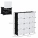 Armario Modular PP, Acero HOMCOM, hogar - muebles de dormitorio 125 Blanco