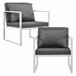 [casa.pro] set de muebles de jardín 2 x sillas sofá mesa Blanco