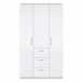 Armario ropero Lisa 3 Puertas 3 Cajones Color Blanco Brillo Blanco