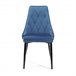 4x Silla tapizada capitoné de terciopelo SJ.054 Azul Marino