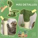 Árbol para Gatos Aglomerado de Madera, Chenilla, Sisal, Algodón Verde