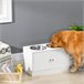 Comedero para Perros MDF, Acero Inoxidable PawHut Blanco